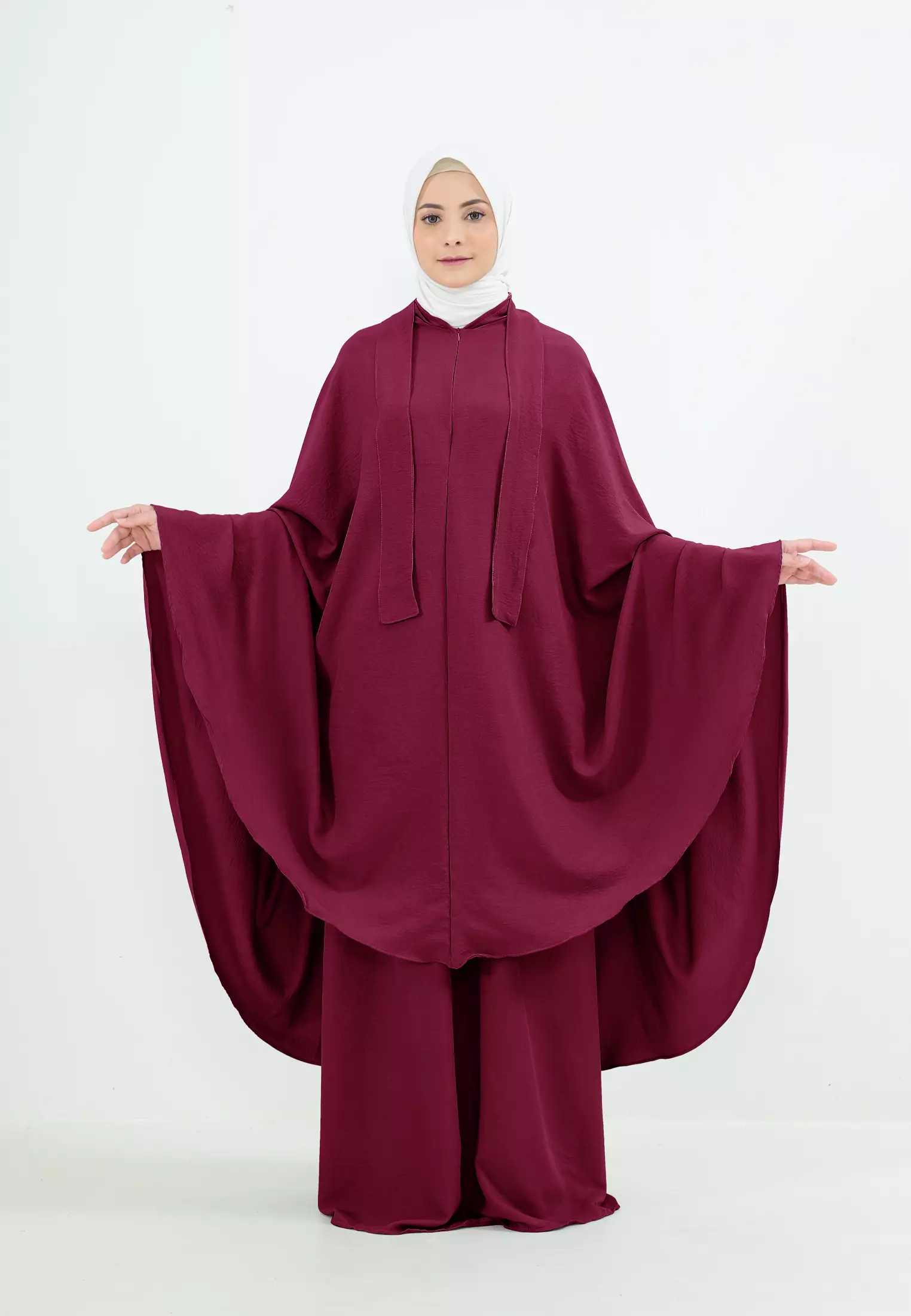 Medina Prayet Set | Mukena Tali Bandana - Cherry Red