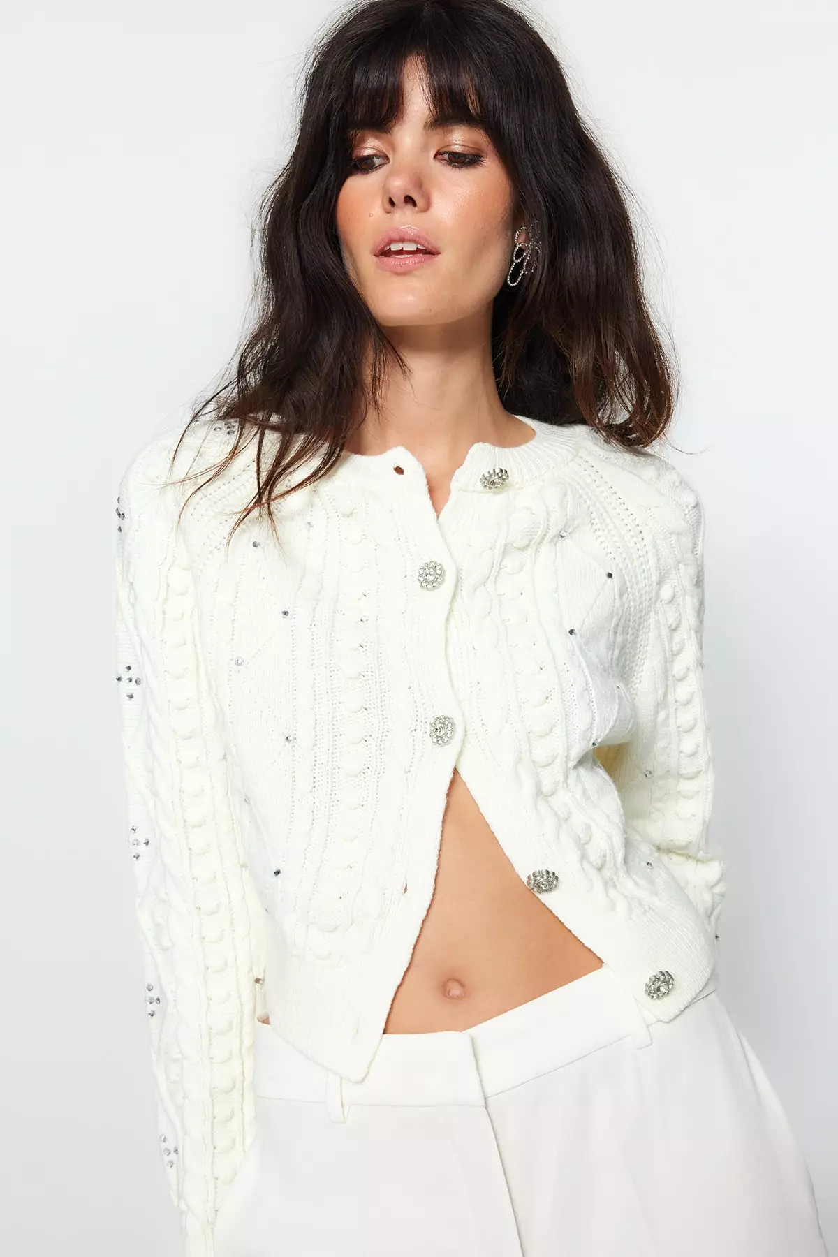 Embroidered Knitwear Sweater-cardigan