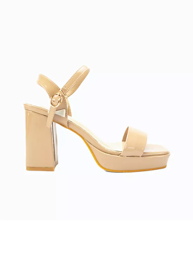 Women's Heeled Sandals Lw 23286 Beige C51 C65 C76