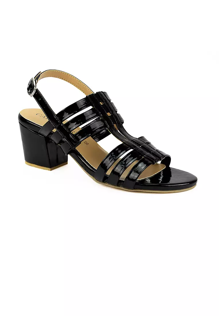 Discount on Cardam's Lifestyle  shoes - SKU: Eclb Rss 00136 Black Heeled Sandals