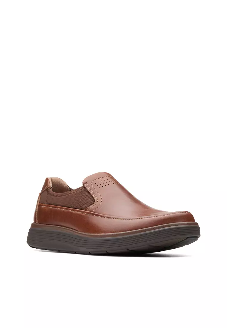 Mens Un Abode Go Slip On shoes - Dark Tan Leather