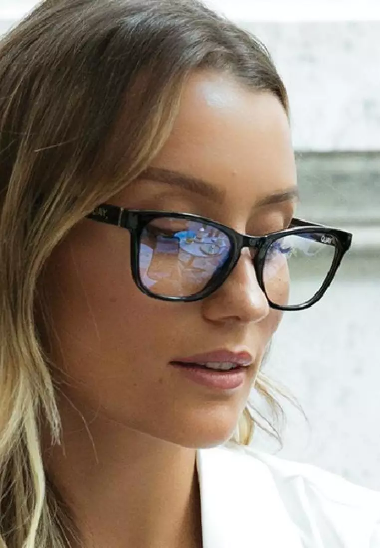 QUAY Hardwire Mini Blue Light Glasses - Black/Clear