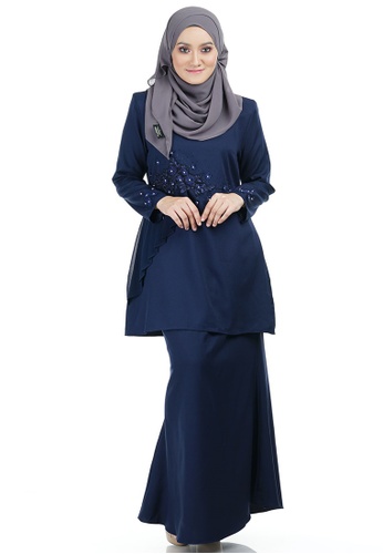 Briona Kurung with Asymmetry Pleated from Ashura in Navy