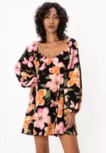 Large Black Floral