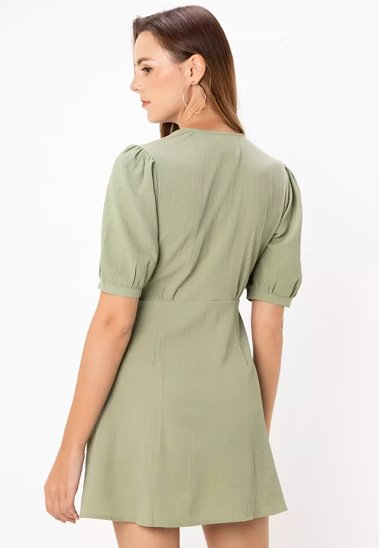 green emerald velvet dress ASOS DESIGN sheer chiffon tent mini dress in green stripe – ASOS Sample Sale main image 0