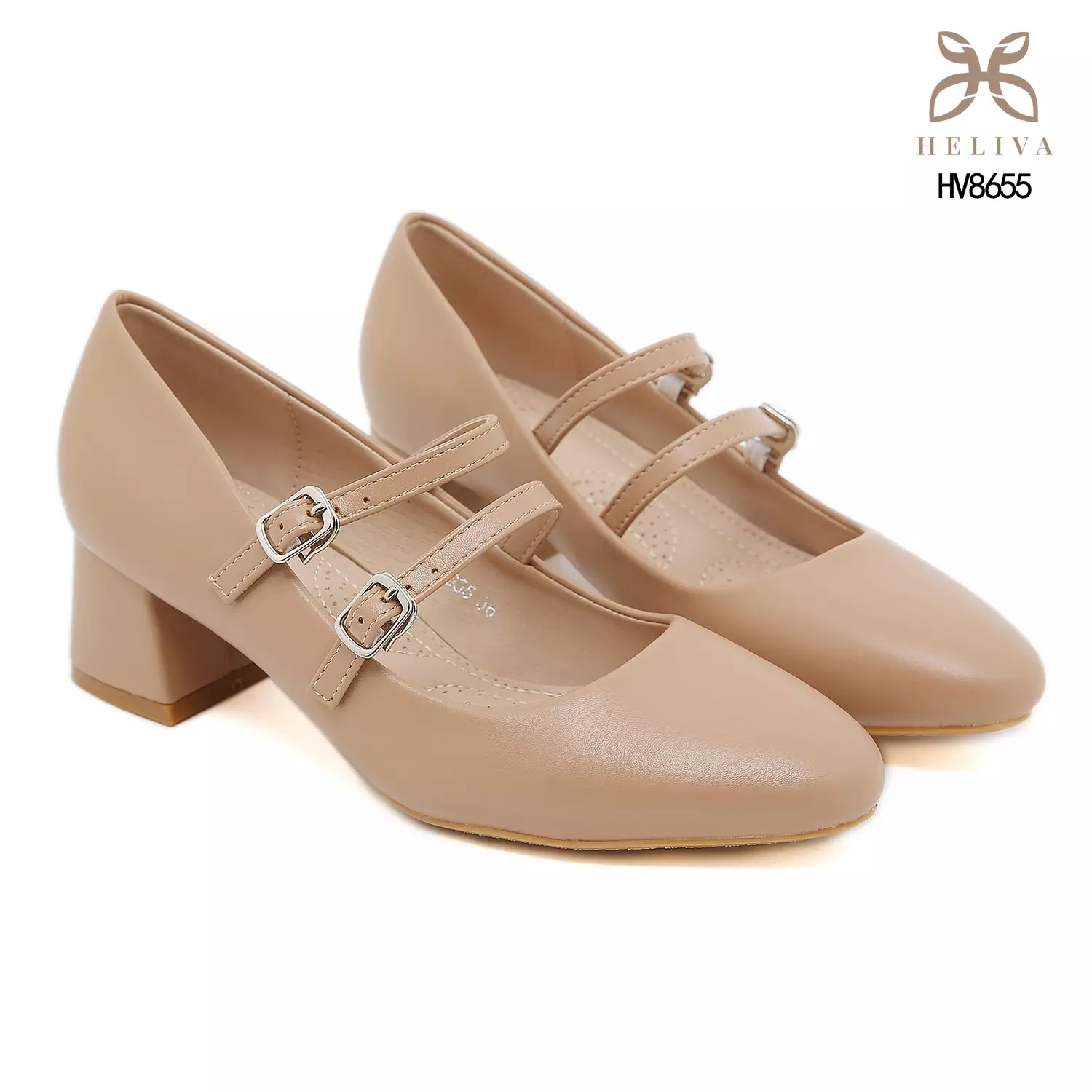 HELIVA ANVERA Mary Jane Heels Double Strap Sol 4.5cm HV8655