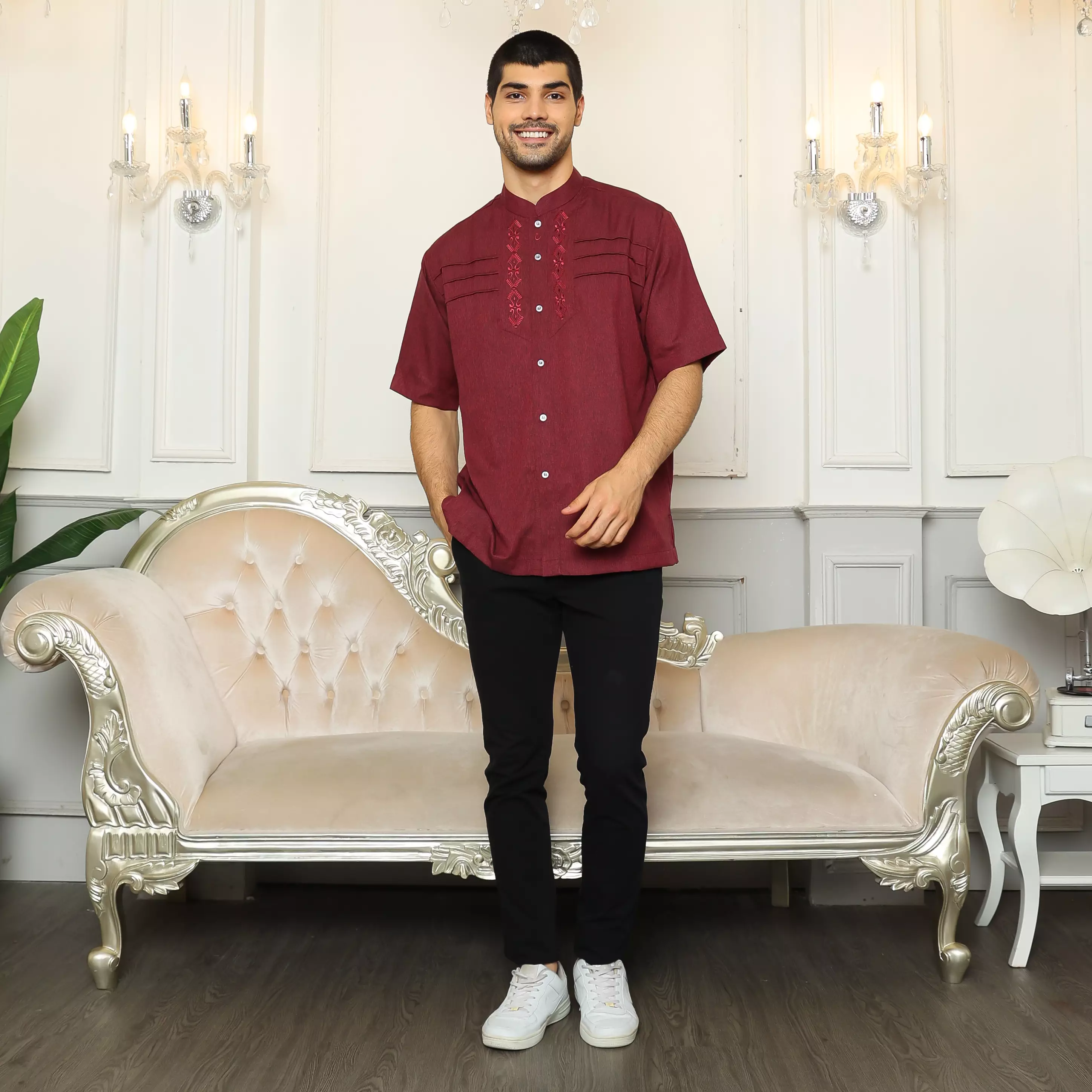 Baju Koko Sarimbit KK 38 Maroon