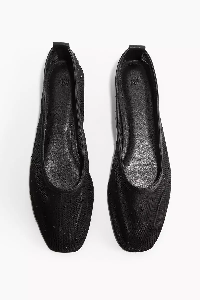 Rhinestone-embellished ballet flats