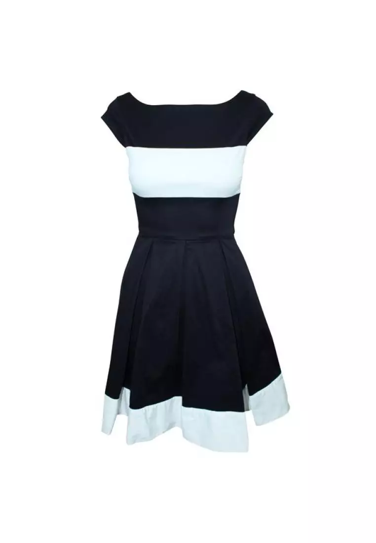 White and black casual dress hot sale