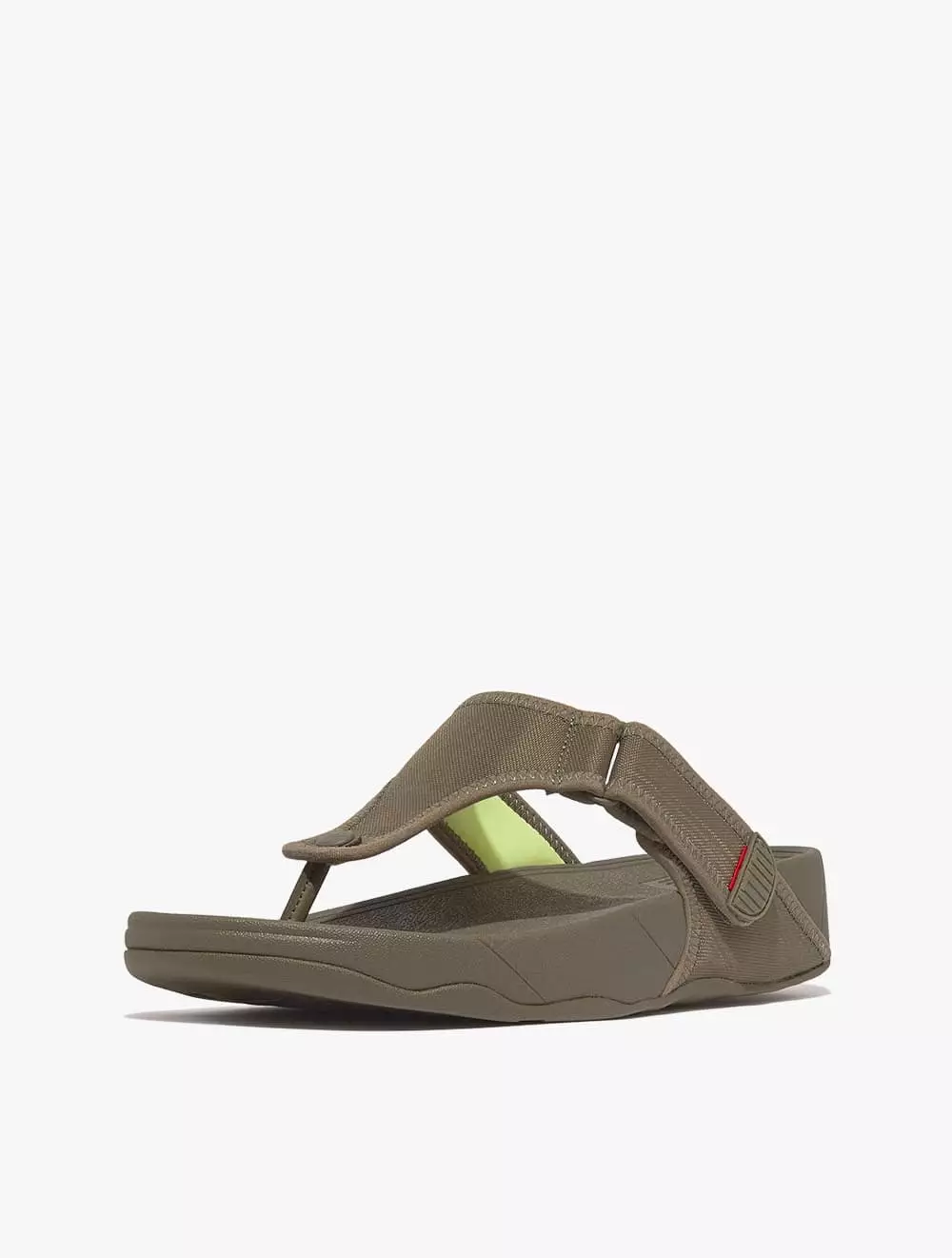 Fitflop Trakk Ii Men's Water-Resistant Toe-Post Sandals - Deep Olive/Lime