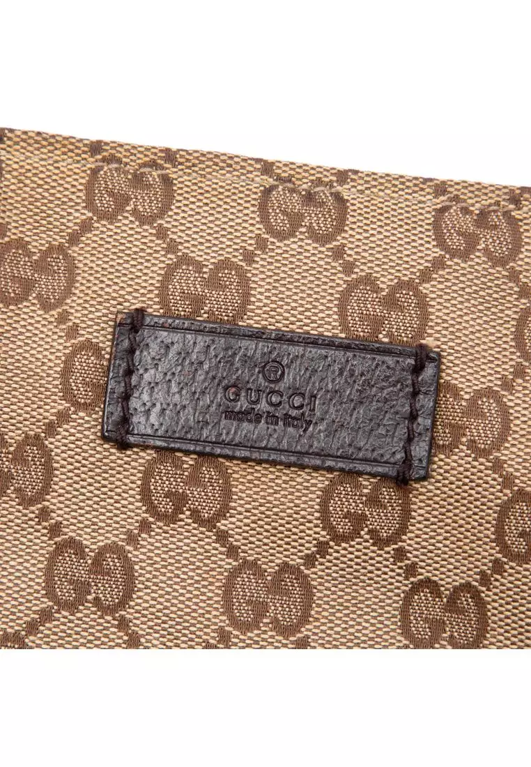 Pre-Loved Gucci Gg Canvas Web Vertical Tote