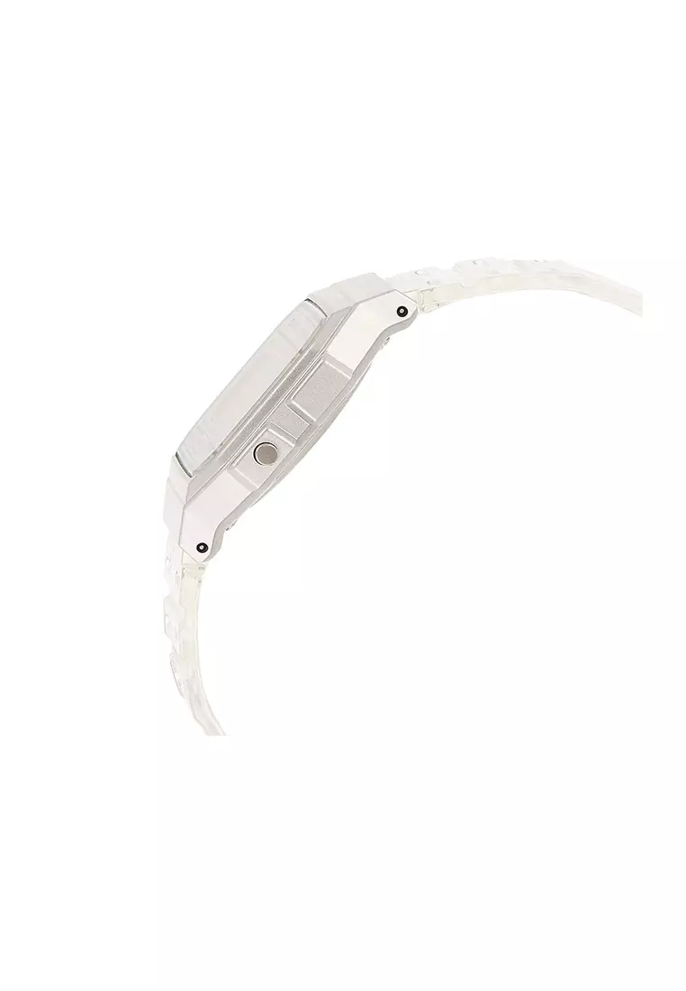 Women Digital Watch F-91WS-7 White Resin Strap