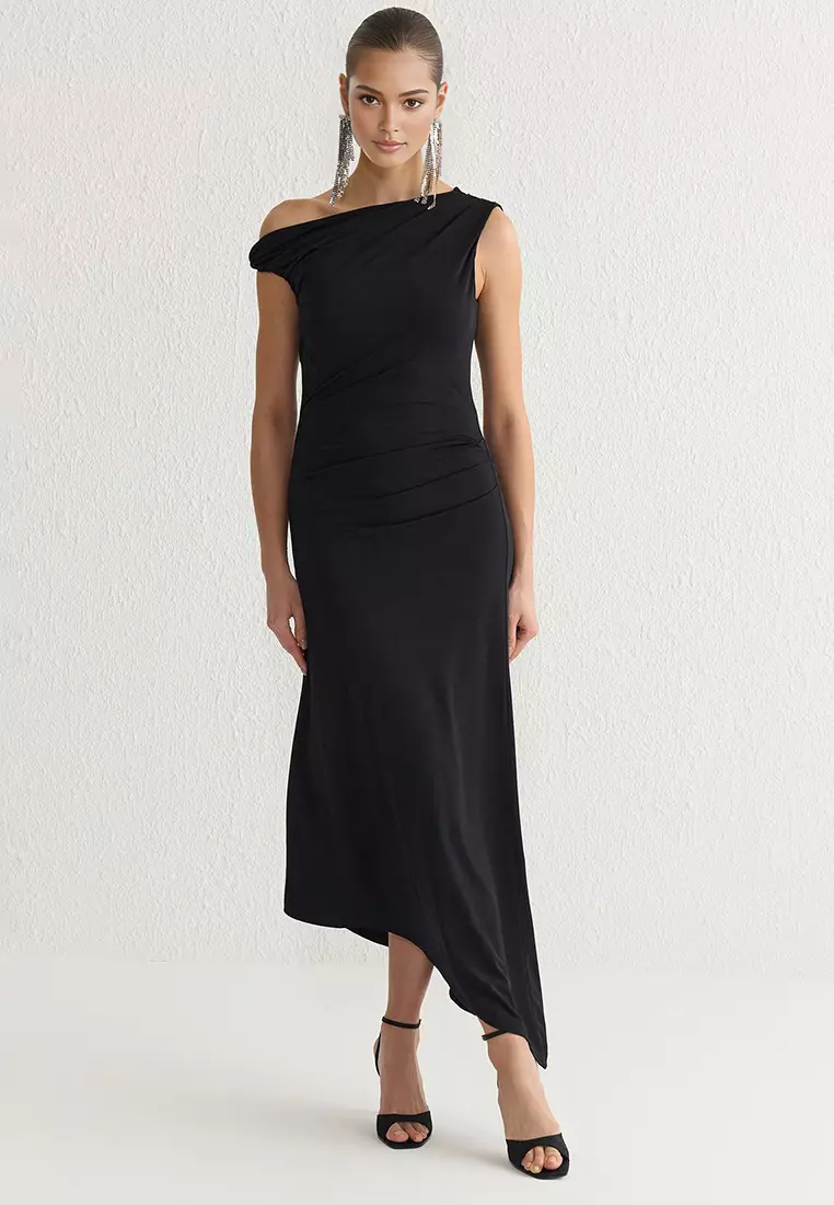 Asymmetrical Midi Dress