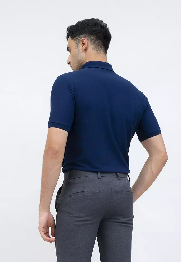 polo shirt baju kaos kerah polo slim houseofcuff biru navy