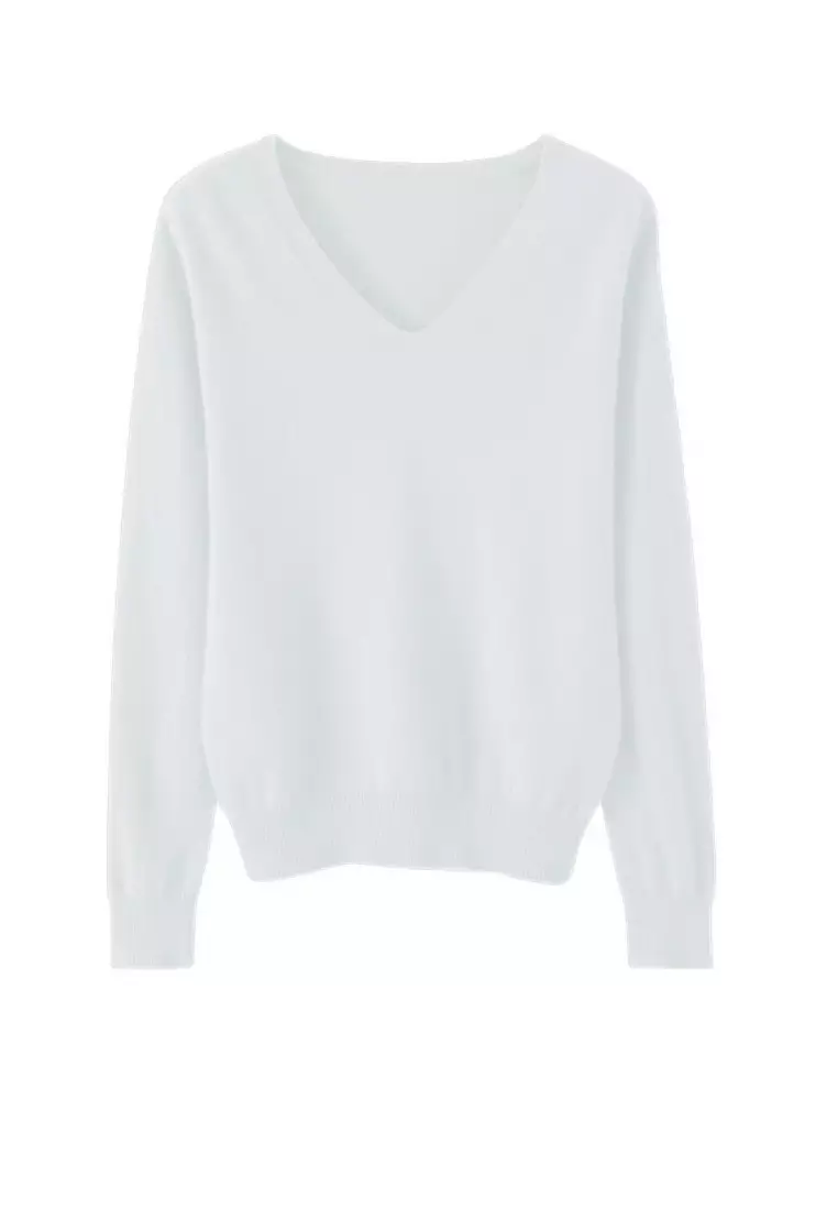 Plain white clearance pullover sweater