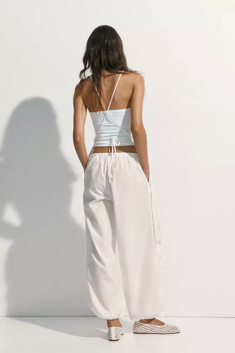 Cotton balloon trousers