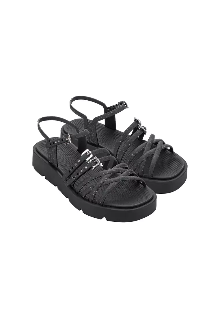 Discount on Zaxy  shoes - SKU: Zaxy Sparkle Sand Black Comfortable Sandals for Ladies