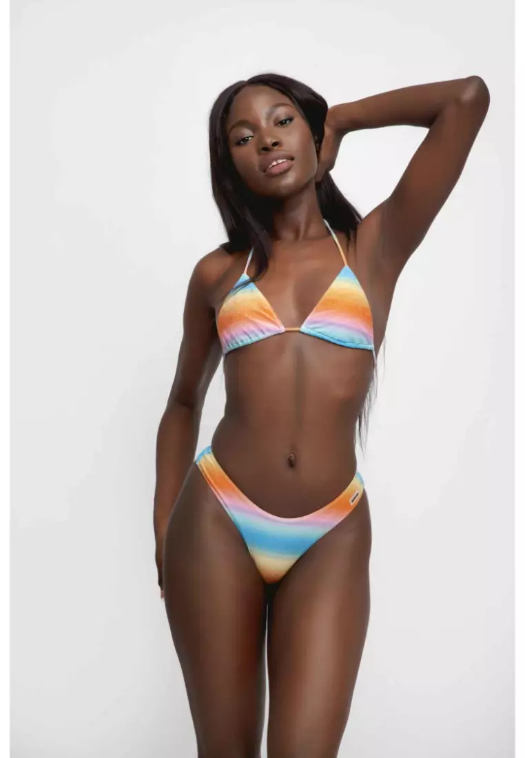 Martini High Rise Cheeky Bikini Bottoms / Sunset Shimmer