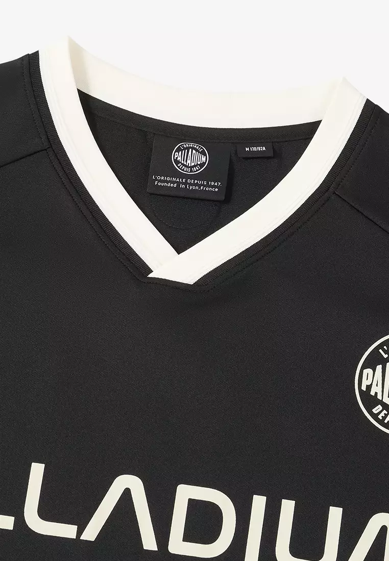 男裝 LOGO 復古寬鬆落肩拼色T裇