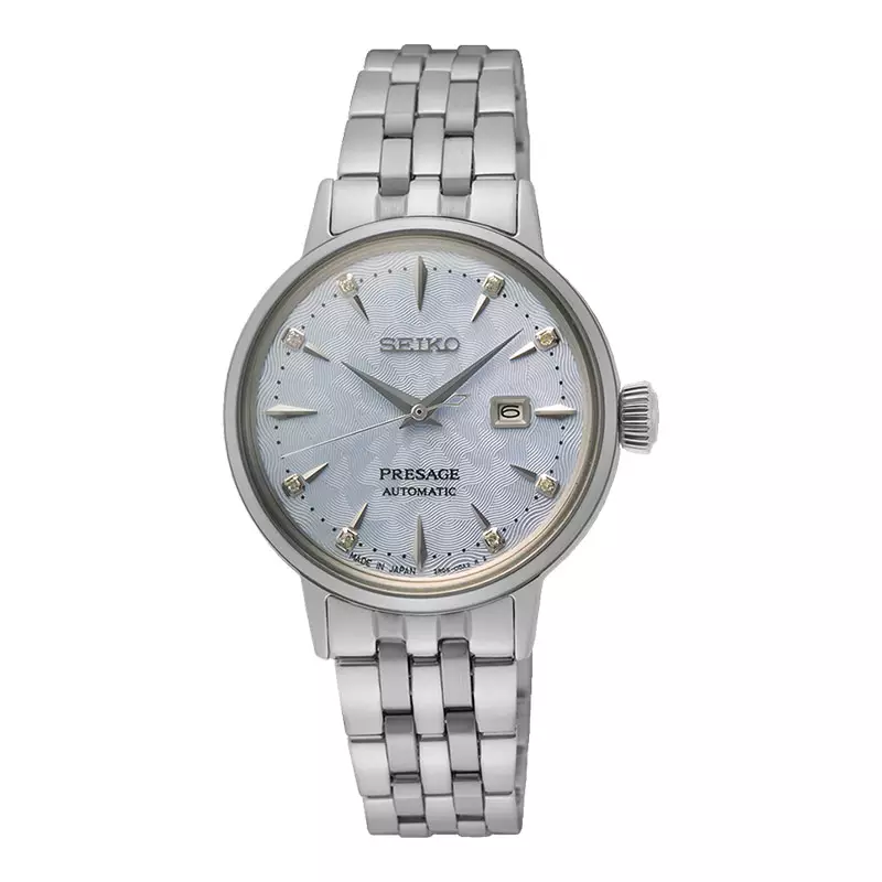 Jam Tangan Wanita Seiko Presage SRE007J1 Cocktail Time €˜Skydiving€™ Diamond Twist Blue Dial Stainless Steel Strap
