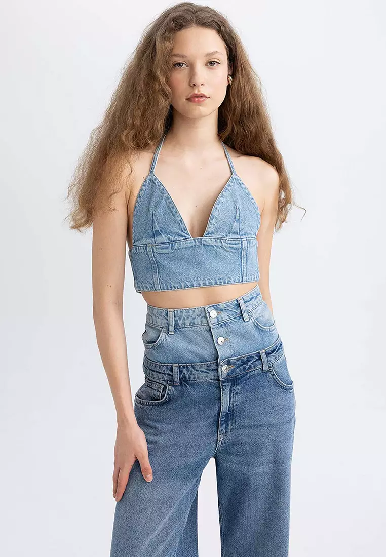 Denim Halter Top