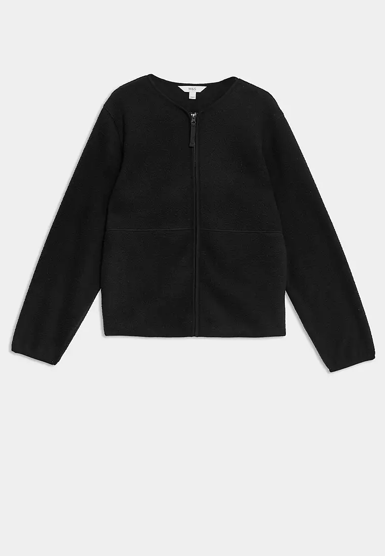 Crew Neck Zip Up Sweatshirt