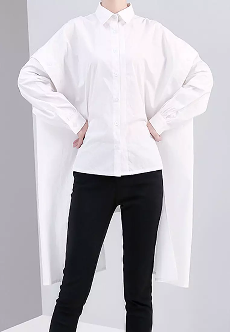 VANSA Simple Solid Color Long-sleeved Shirt VCW-Sh3665