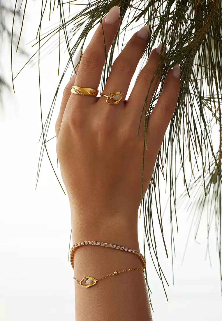 Buy Wanderlust Co Flow 14K Gold 925 Sterling Silver Ring 2024