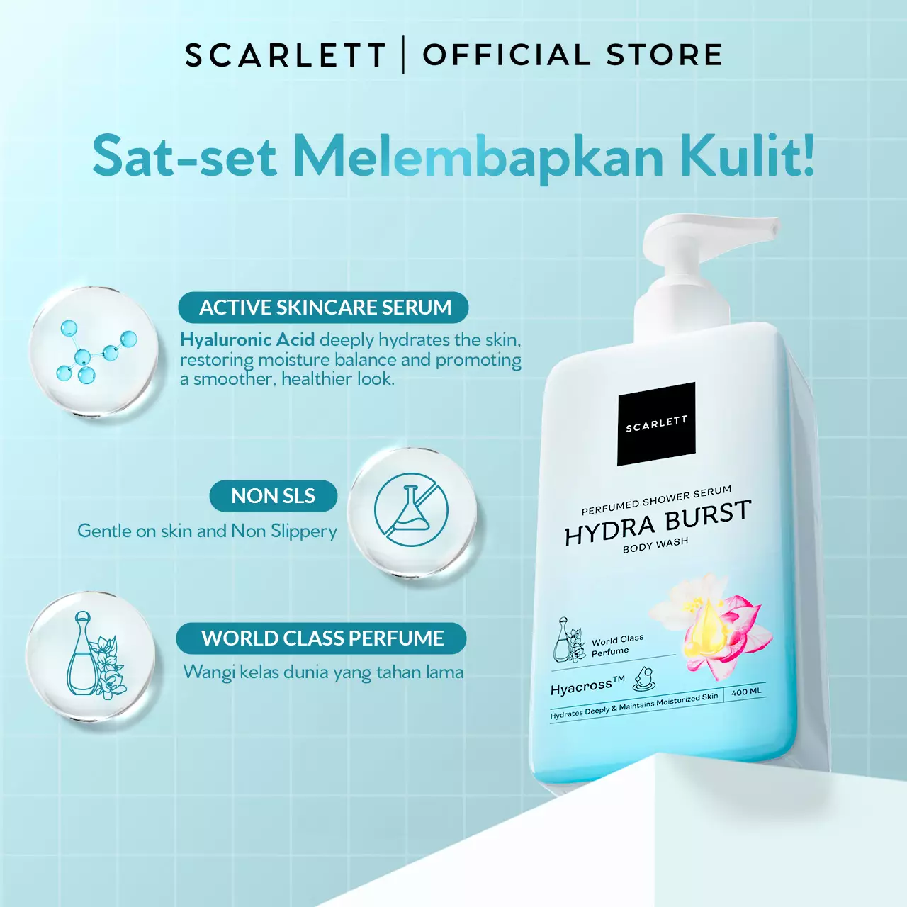 SCARLETT Perfumed Shower Serum 400ml – Hydra Burst