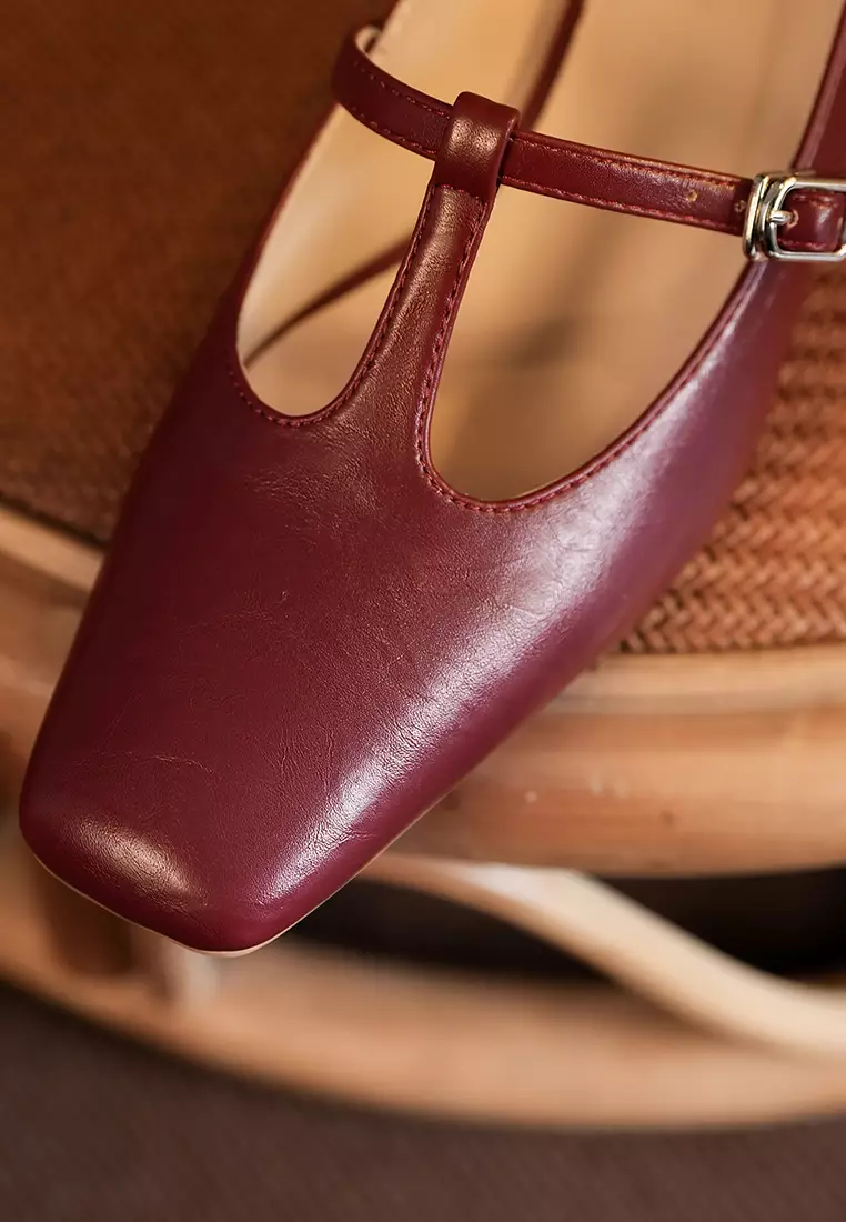 5CM T-Strap Square Toe Pumps BY2355-43