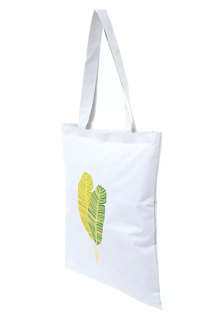 Viola Tote Bag Motif Daun Tas Wanita Quality Premium - White