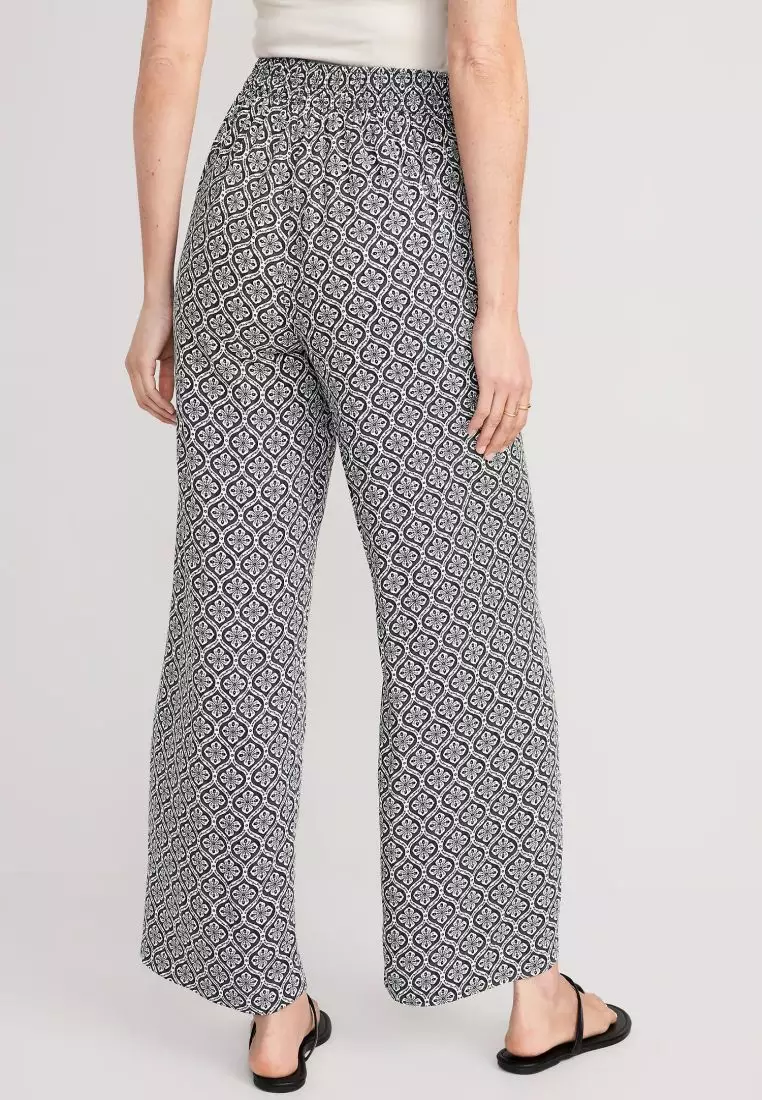 High-Waisted Playa Soft Spun Wide Leg Pants For Women