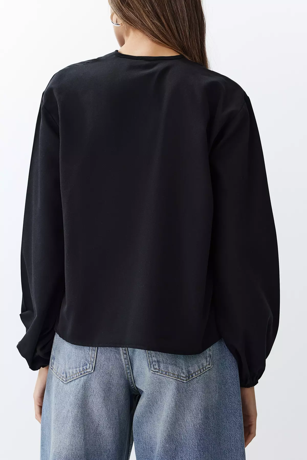 Black Front Tie Shirt