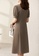 OUNIXUE brown Vintage Solid Slim Fit Dress 4D014AAD910D2EGS_2