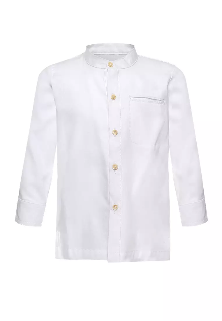 Qna Boy Dayyan Kemeja Panjang Ciang-i Anak Putih