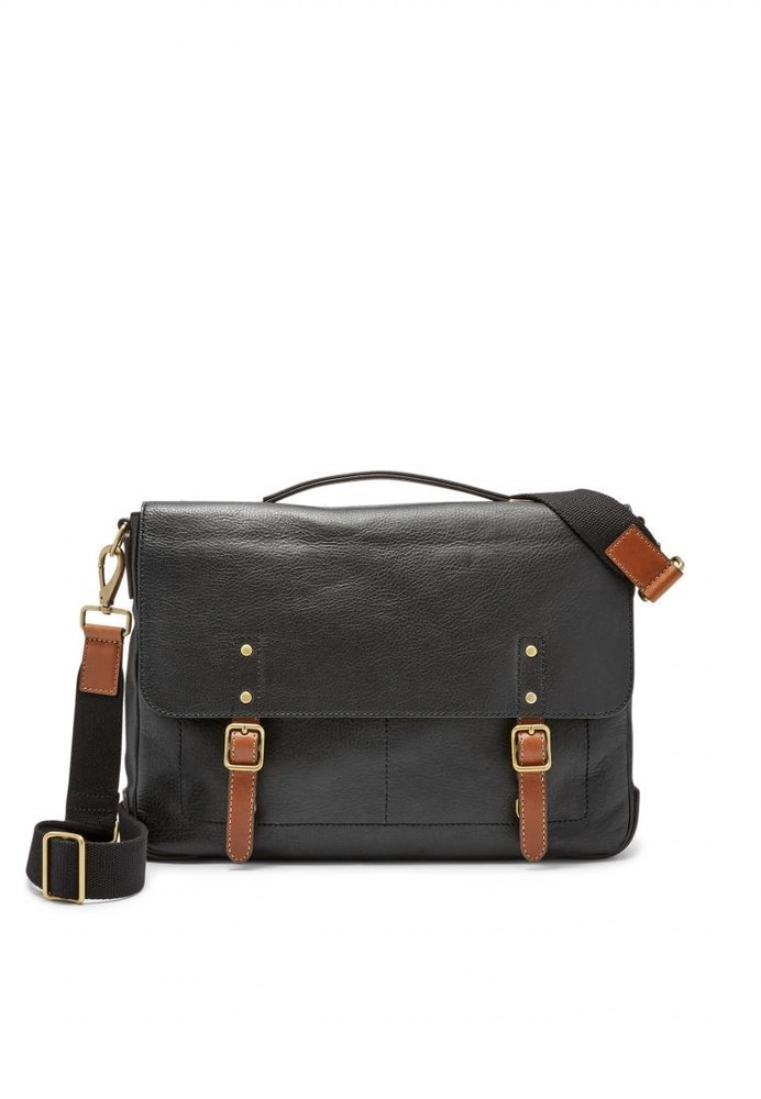Jual Fossil Fossil Defender Leather Portfolio Brief Black 