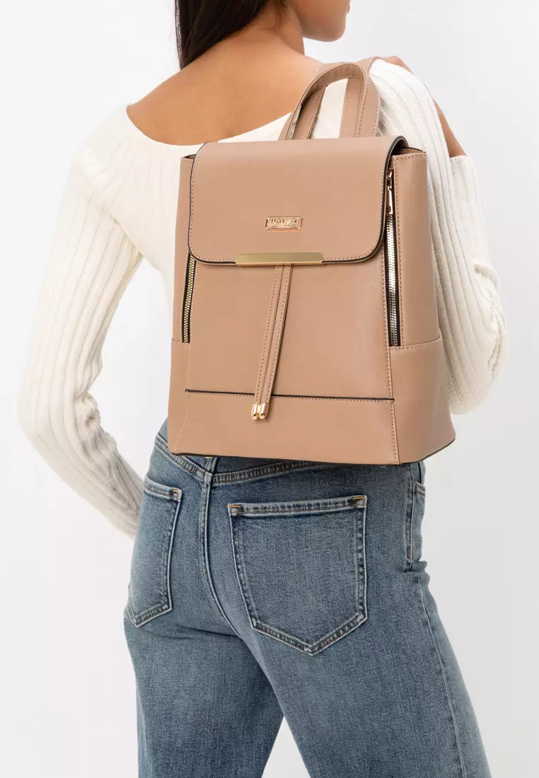 Saffiano Backpack With Flap Over