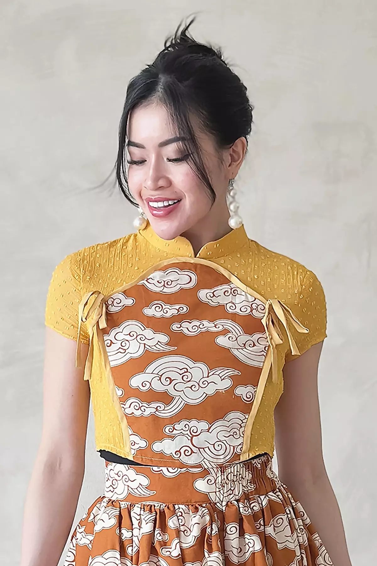 Mahadewi Megamendung Kunyit Batik Blouse