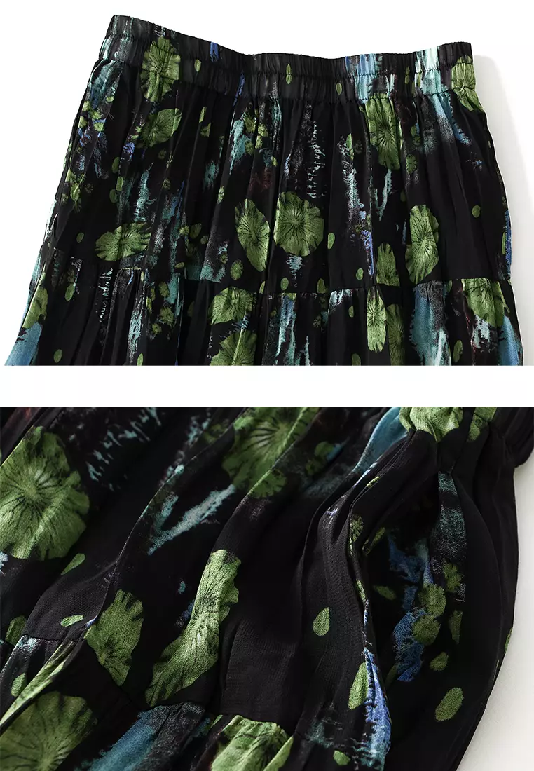 French Style Floral Chiffon A-line Skirt‌ AF-9908