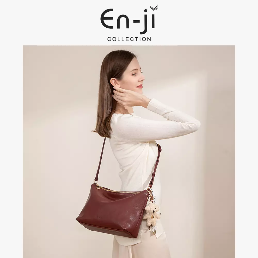 En-ji Nodam Shoulderbag Wanita Warna Nougat