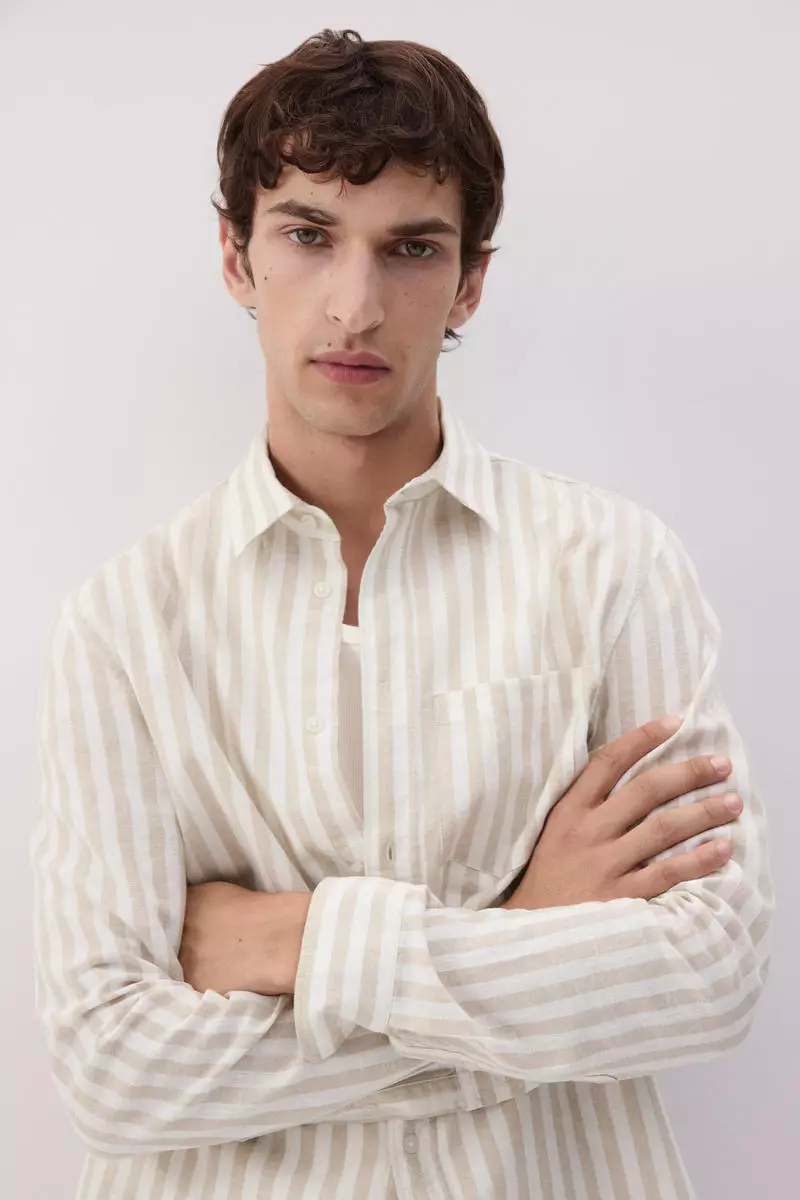 Regular Fit Linen-blend shirt