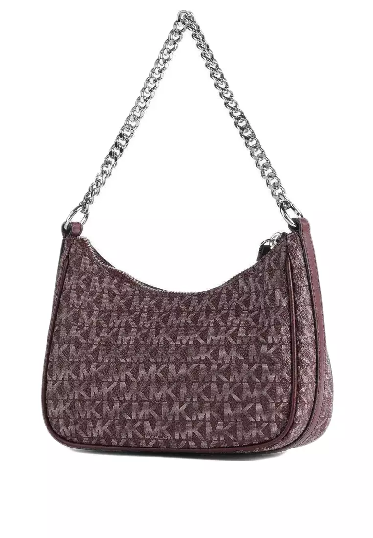 Jet Set Charm Small Logo Pochette - Merlot