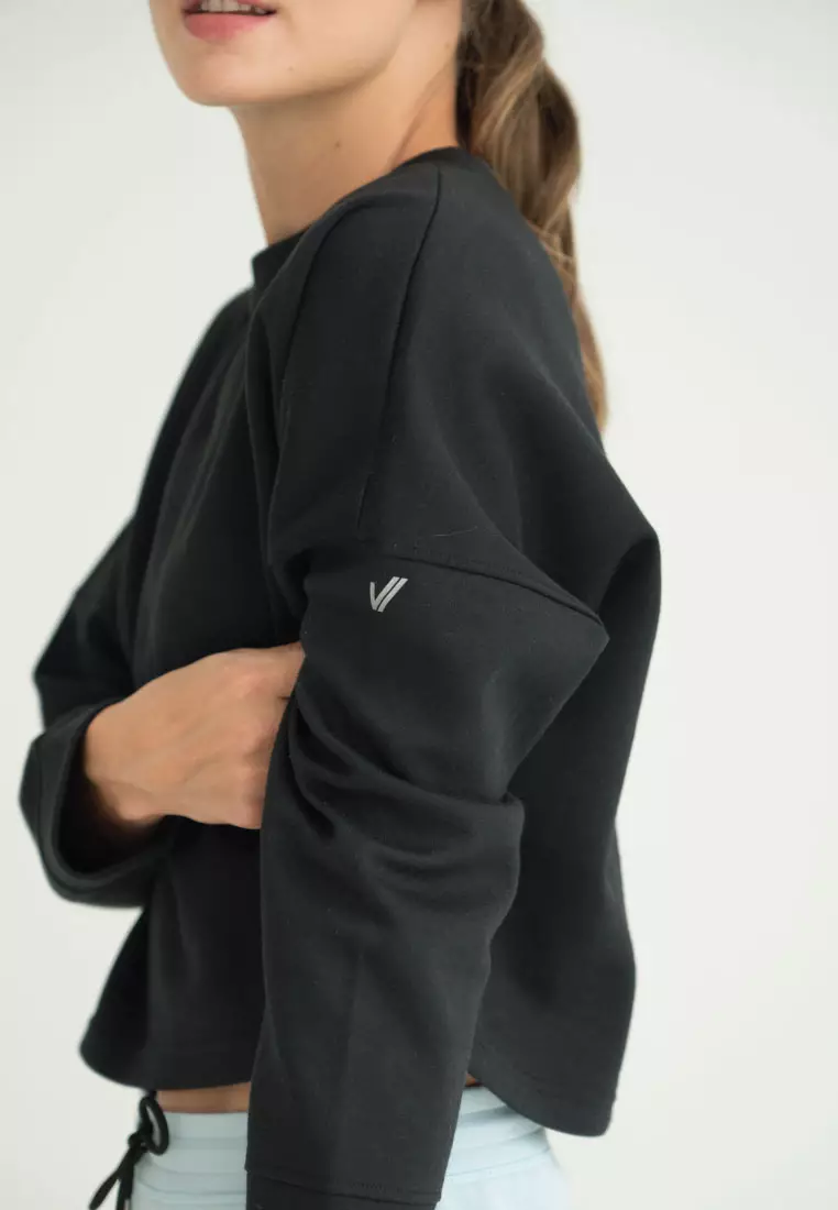 Loraine Long Sleeve Crop Top - Onyx