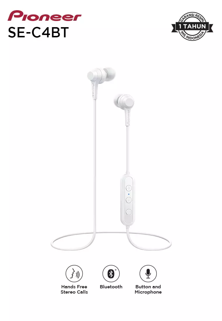 Jual Pioneer Pioneer Earphone Bluetooth Se C4bt White Original 2024 Zalora Indonesia