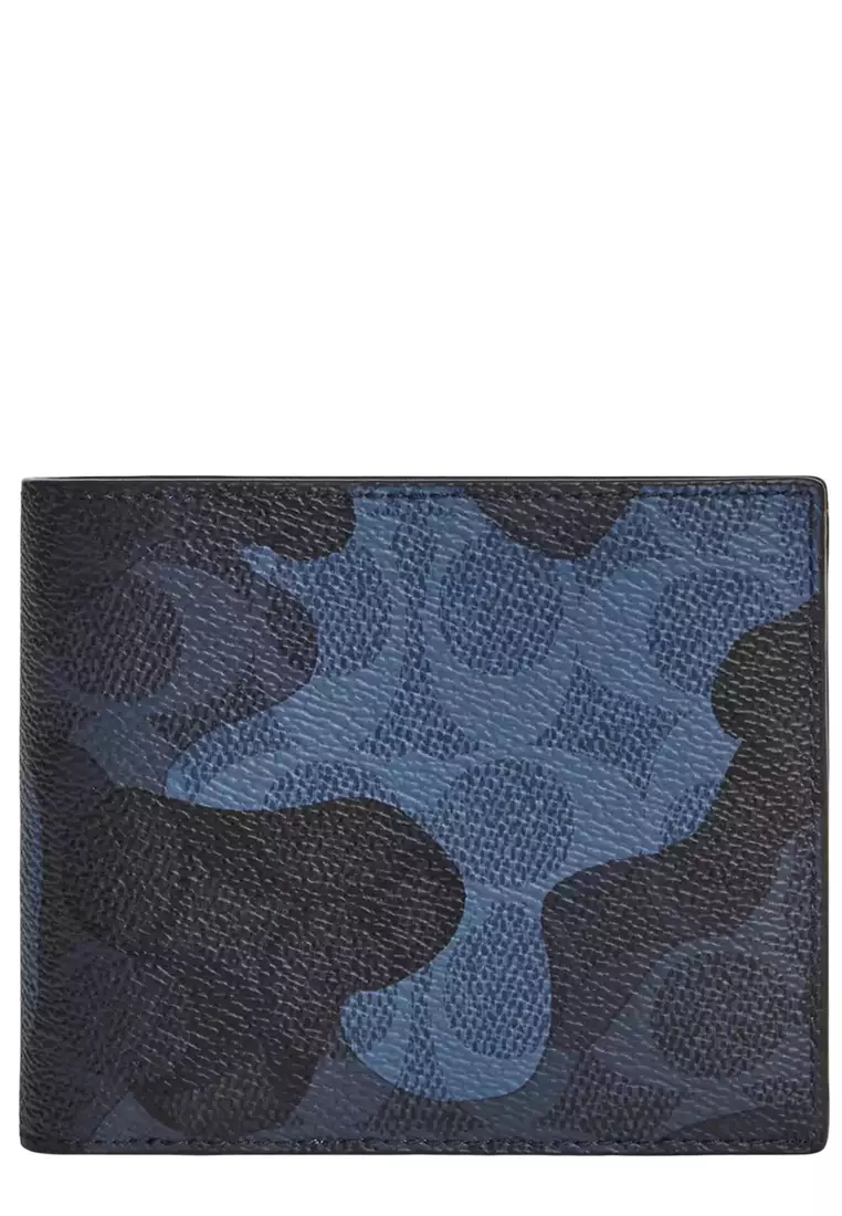3-In-1 Wallet In Signature Camo Print - Blue Multi CW232