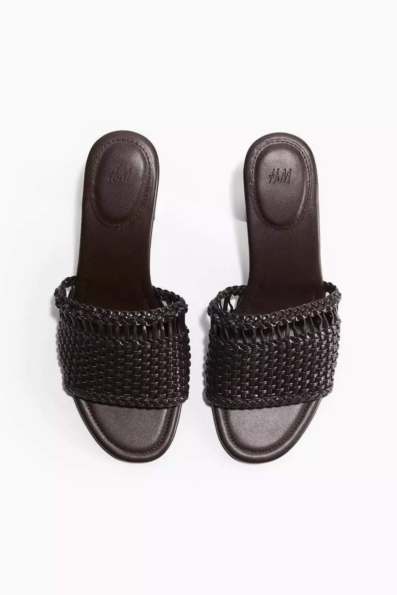 Braided heeled sandals
