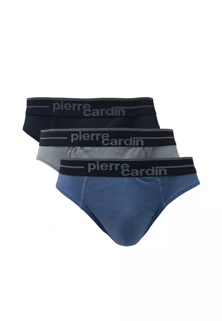 PIERRE CARDON Lot de 4 Boxers Homme 100% Coton Noir Ceinture Color