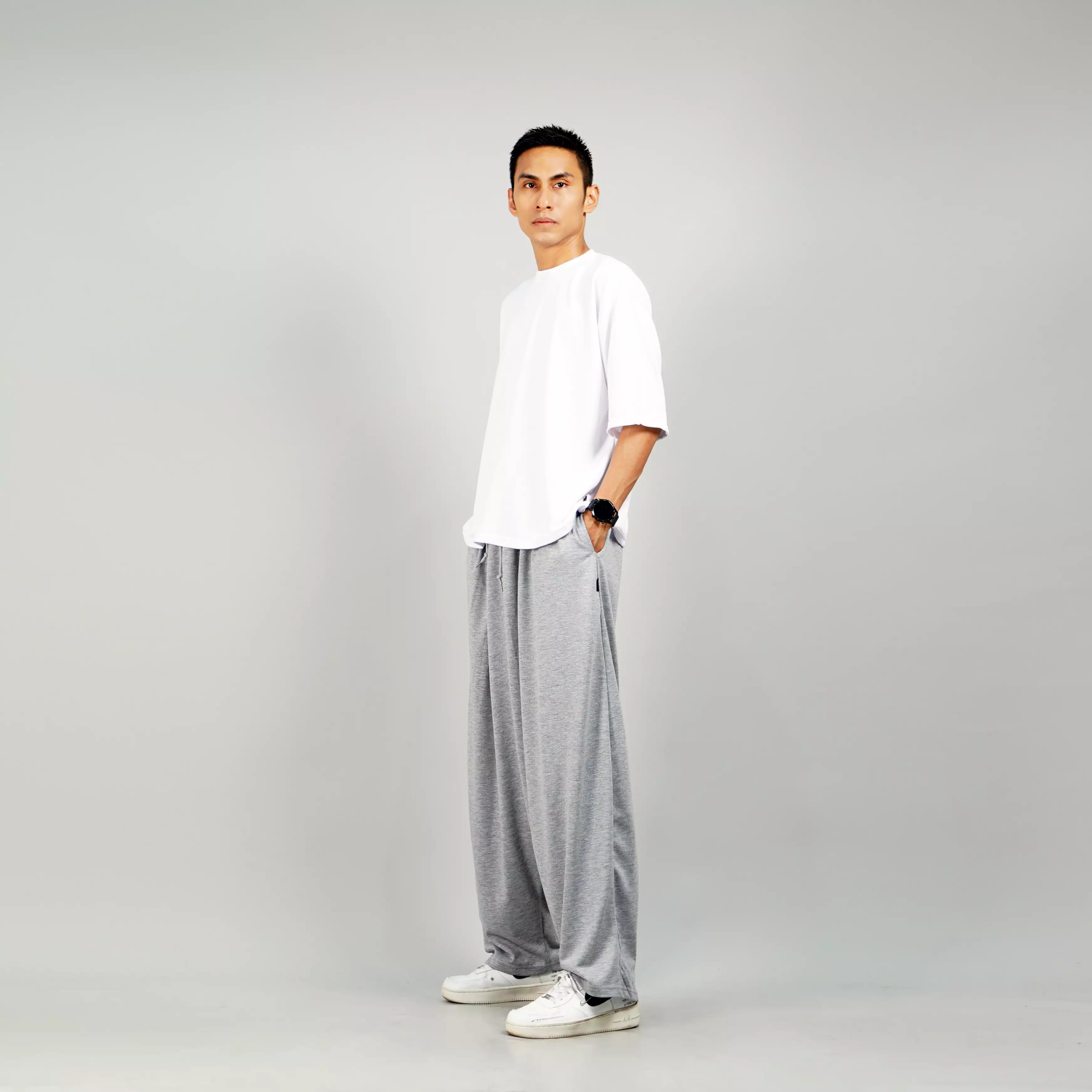 BAGGY PANTS Celana Baggy Pants Pria Wide Leg Pants Baggy Loose Fit Pants - ABU MUDA