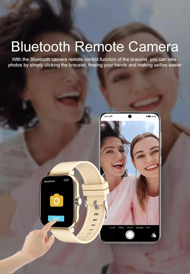 SmartWatch Wanita Y13 Fitness Trackers Bluetooth Call Anti Air Layar Terang 1.69'' Jam Pintar pink