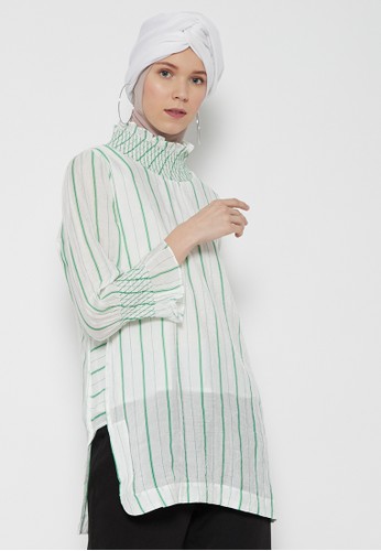 Jual Odiva  Woman SHANIA SMOCK NECK TUNIC GREEN Original 